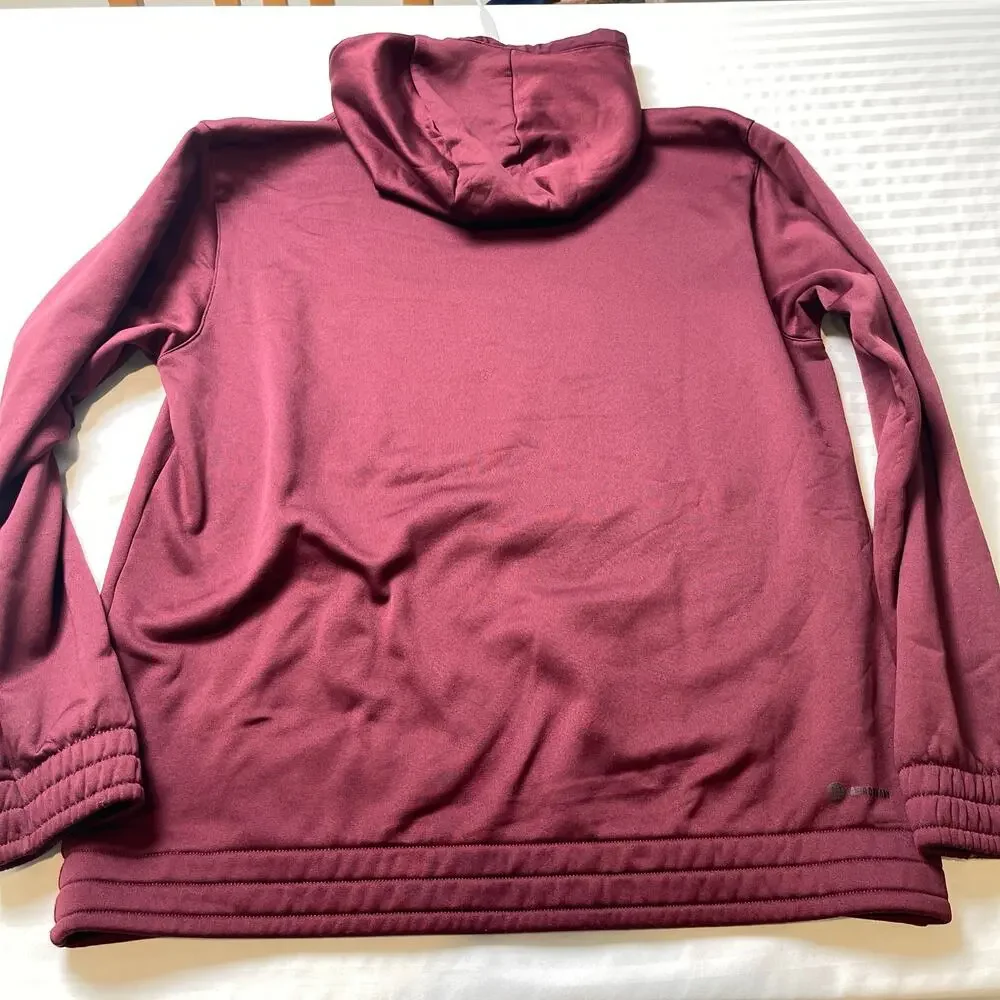 Adidas Texas A&M Aggies Hoodie L Maroon ClimaWarm Pullover Kangaroo Zip Pocket